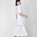 dress merka side white inasami